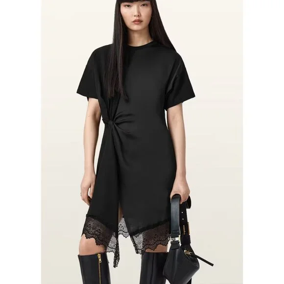 All Saints | Dresses | Allsaints Nwt Lana Lace Trim Mini Tshirt Dress In Black Size | Poshmark All Saints | Dresses | Allsaints Nwt Lana Lace Trim Mini Tshirt Dress In Black Size | Poshmark